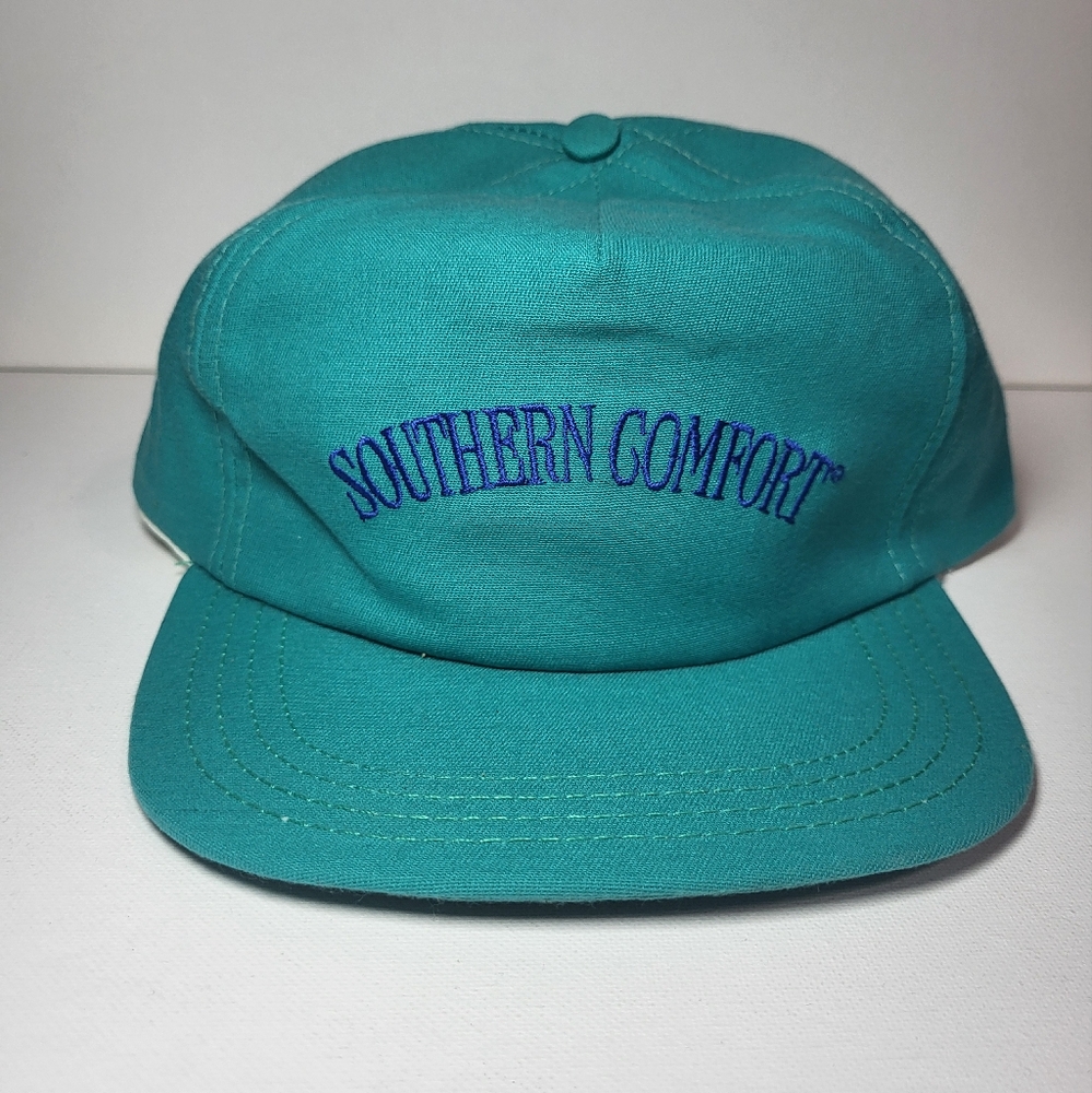 Vintage 90s Southern Comfort Whiskey Turquoise Baseball Hat Cap
